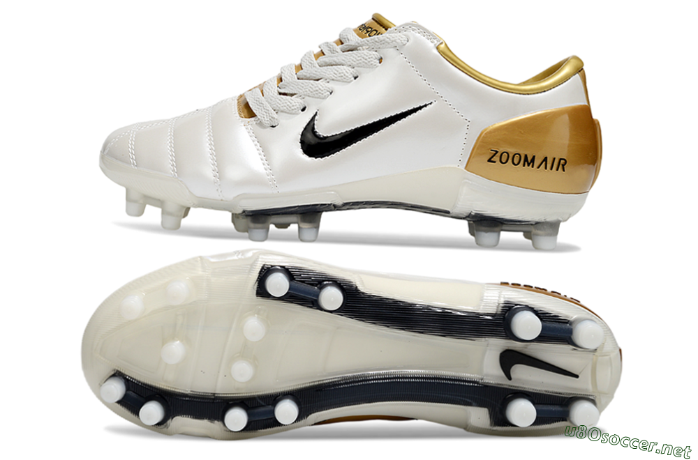 Men's Nike Air Zoom Total 90 III FG Football Boots - White/Black/Gold 1