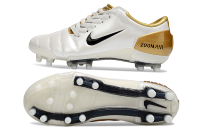Men's Nike Air Zoom Total 90 III FG Football Boots - White/Black/Gold