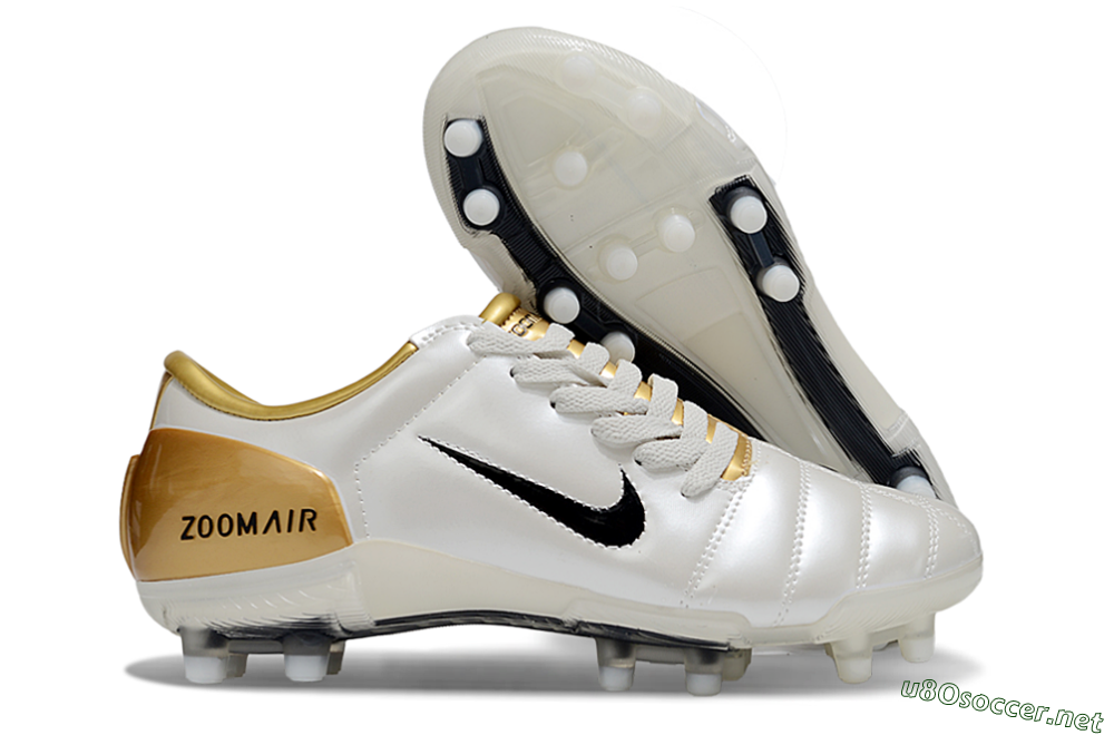 Men's Nike Air Zoom Total 90 III FG Football Boots - White/Black/Gold 2