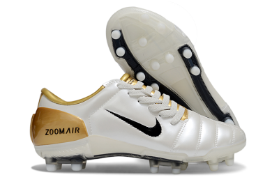 Men's Nike Air Zoom Total 90 III FG Football Boots - White/Black/Gold