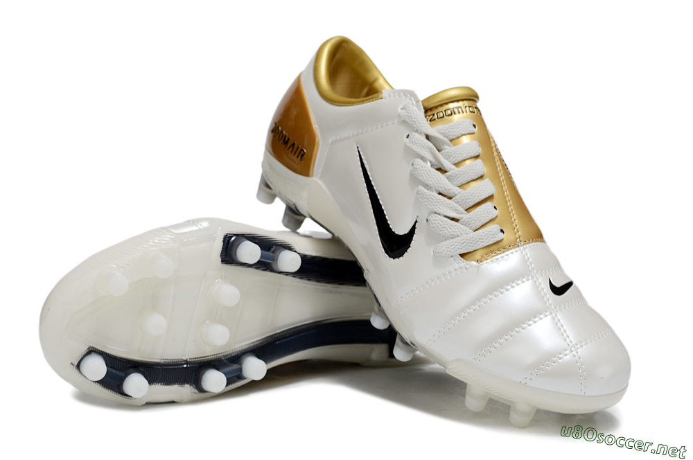 Men's Nike Air Zoom Total 90 III FG Football Boots - White/Black/Gold 3