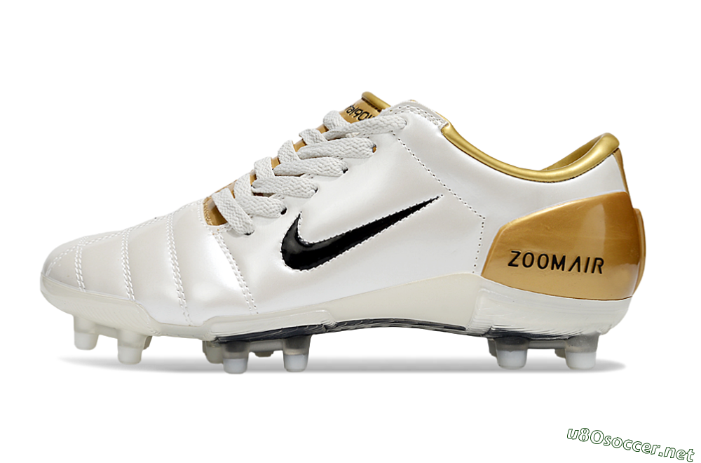 Men's Nike Air Zoom Total 90 III FG Football Boots - White/Black/Gold 0