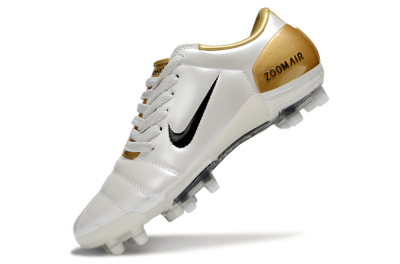 Men's Nike Air Zoom Total 90 III FG Football Boots - White/Black/Gold