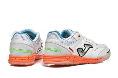 Men's Joma Top Flex IC Football Shoes - White/Silver/Red
