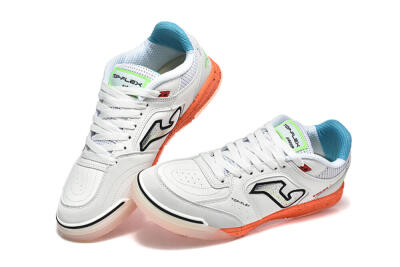 Men's Joma Top Flex IC Football Shoes - White/Silver/Red