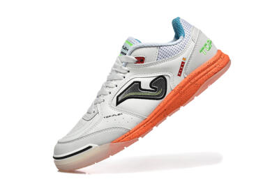 Men's Joma Top Flex IC Football Shoes - White/Silver/Red
