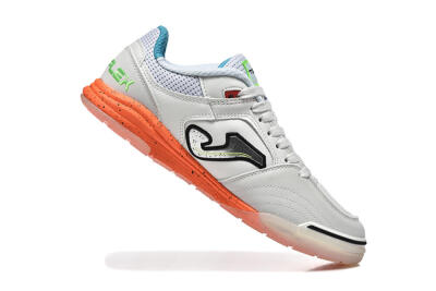 Men's Joma Top Flex IC Football Shoes - White/Silver/Red