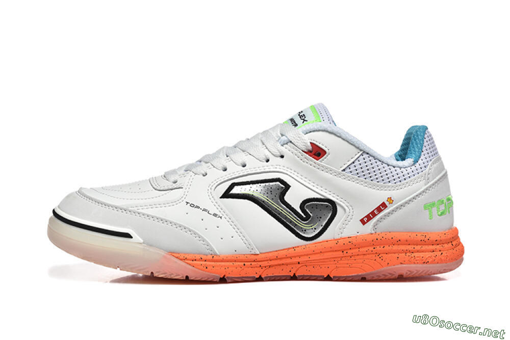 Men's Joma Top Flex IC Football Shoes - White/Silver/Red 0