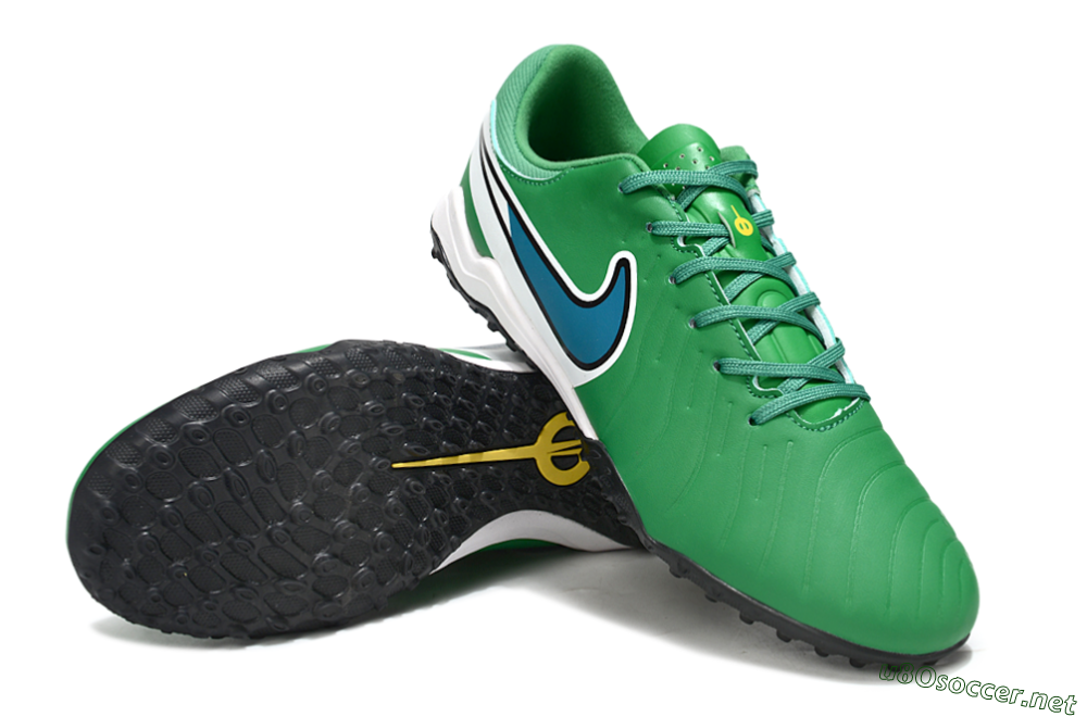 Men's Nike Tiempo Legend 10 Elite TF Football Shoes - Green/Blue/White 3