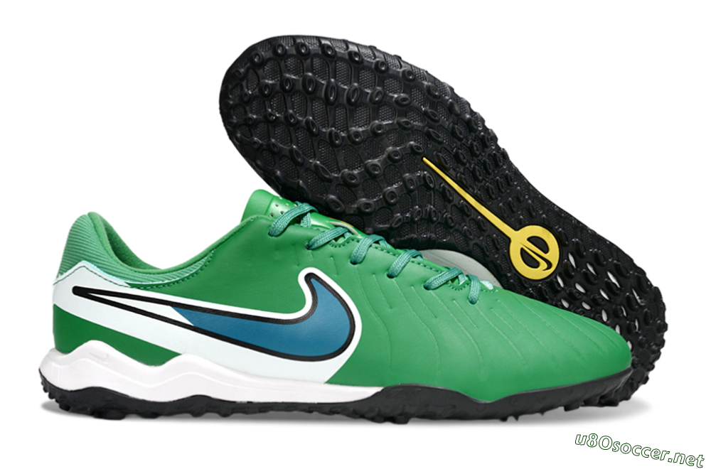 Men's Nike Tiempo Legend 10 Elite TF Football Shoes - Green/Blue/White 2