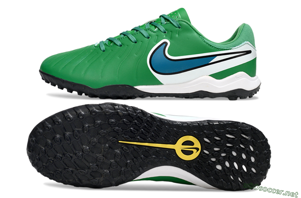 Men's Nike Tiempo Legend 10 Elite TF Football Shoes - Green/Blue/White 1