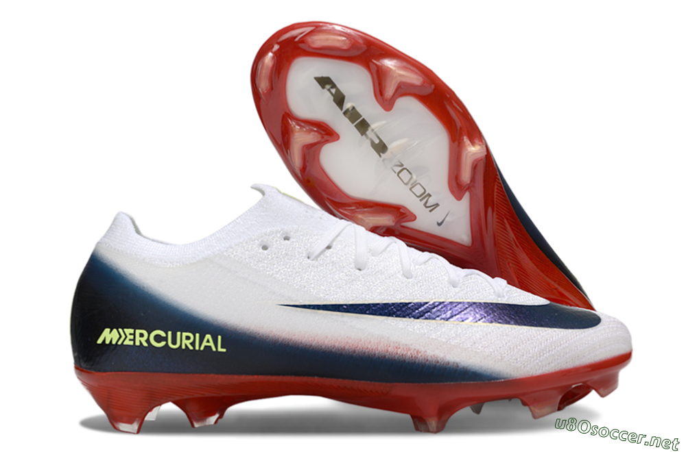 Unisex Nike Air Zoom Mercurial Vapor 16 Elite FG Football Boots - White/Blue/Yellow 2