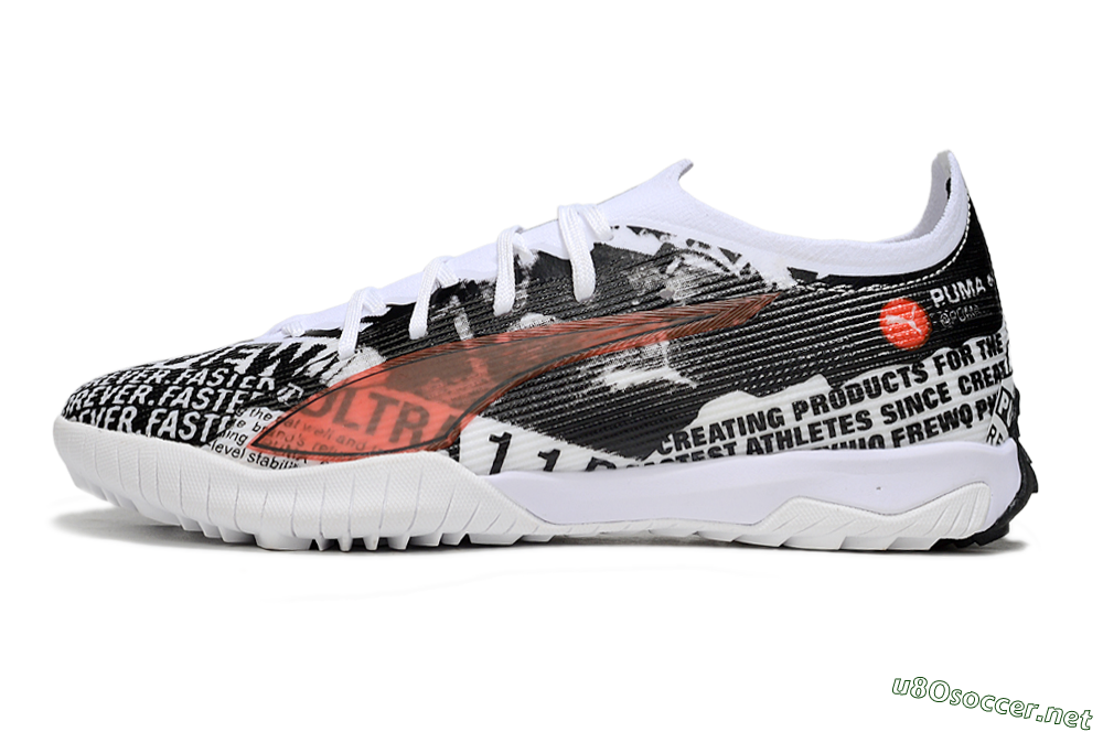 Men's Puma Ultra Ultimate TF Football Shoes - Black/White/Red 0
