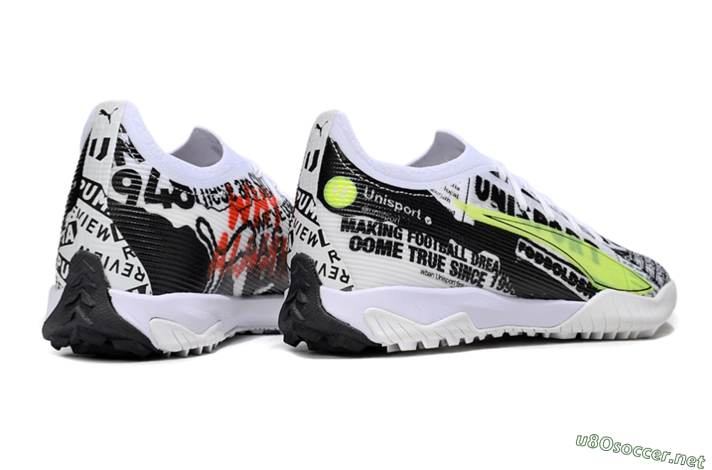 Men's Puma Ultra Ultimate TF Football Shoes - Black/White/Red 6