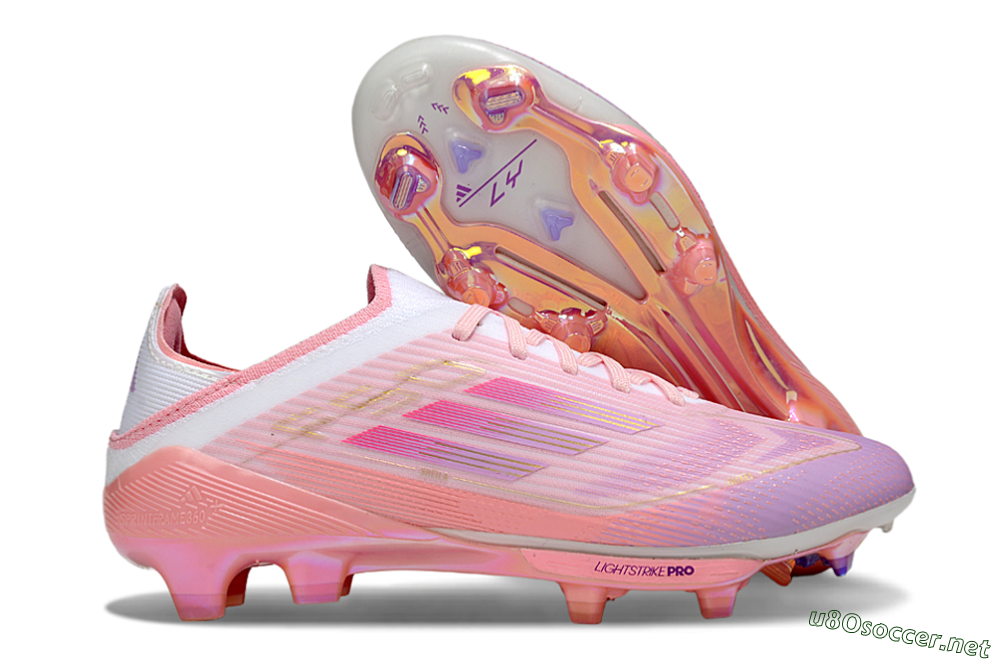 Unisex Adidas F50 Lightstrike Pro FG Football Boots - Pink/Purple/Gold 2