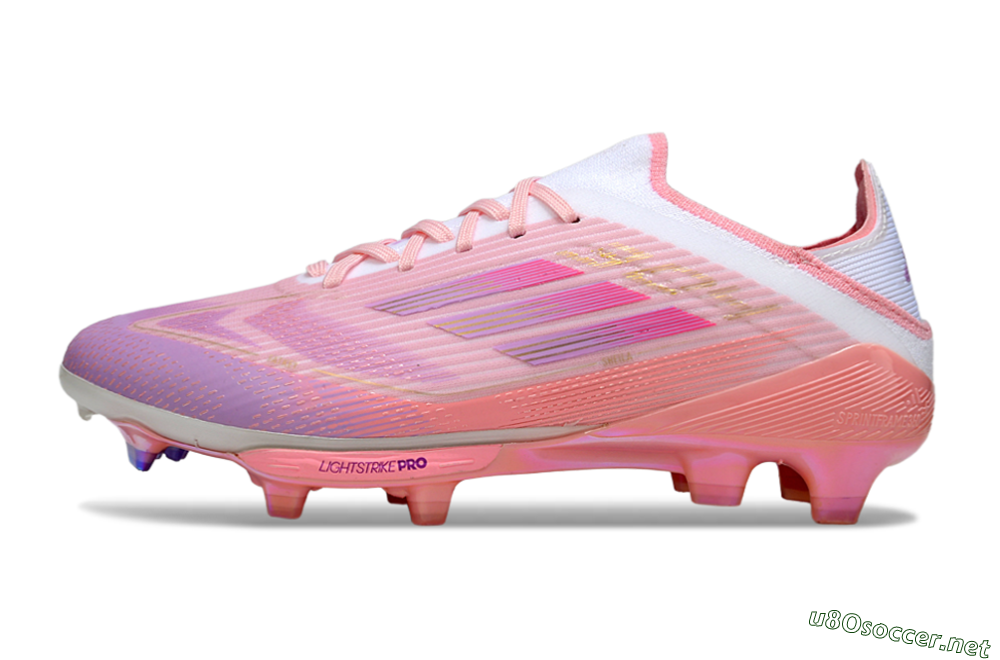 Unisex Adidas F50 Lightstrike Pro FG Football Boots - Pink/Purple/Gold 0