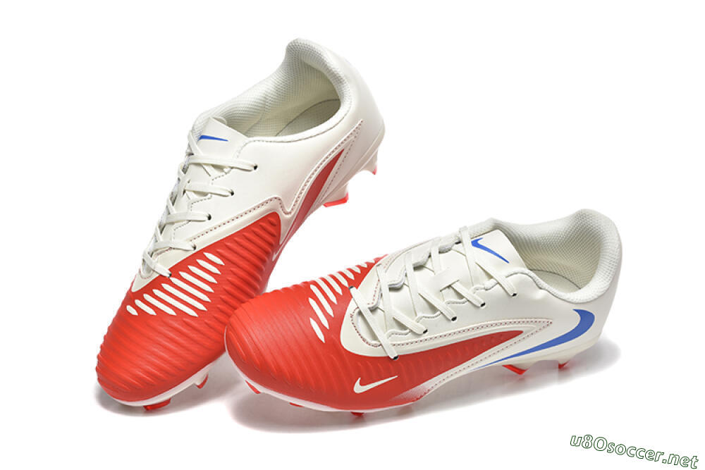 Men's Nike Phantom 6 Elite Low FG Football Boots - Red/White/Blue 6