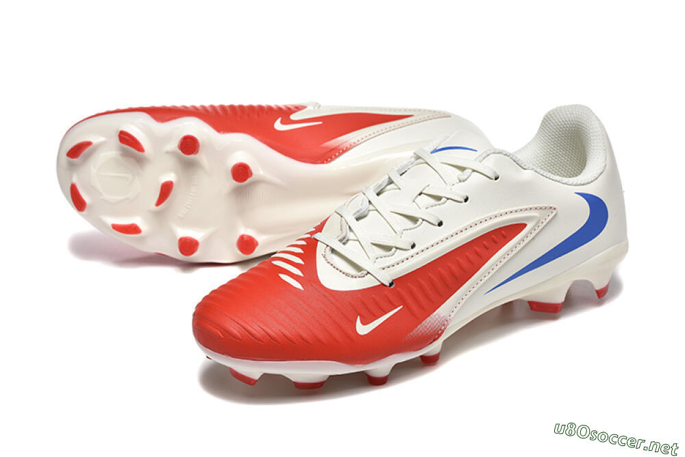 Men's Nike Phantom 6 Elite Low FG Football Boots - Red/White/Blue 3
