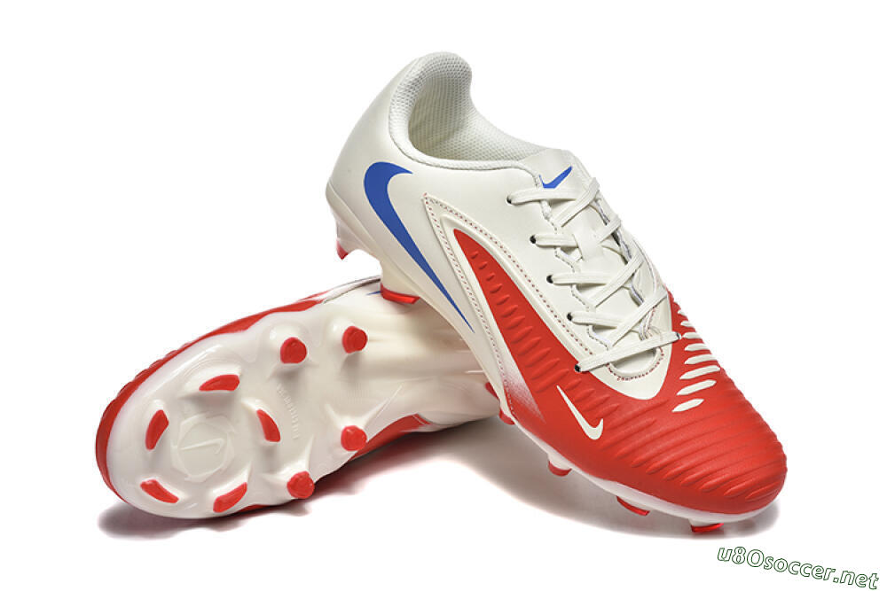 Men's Nike Phantom 6 Elite Low FG Football Boots - Red/White/Blue 4