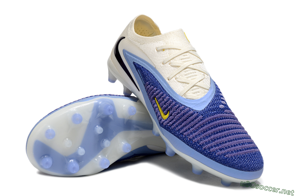 Unisex Nike Phantom 6 Elite Low FG Football Boots - Blue/White/Yellow 3