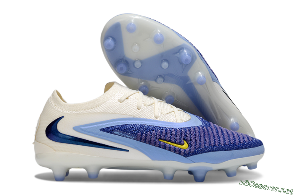 Unisex Nike Phantom 6 Elite Low FG Football Boots - Blue/White/Yellow 2