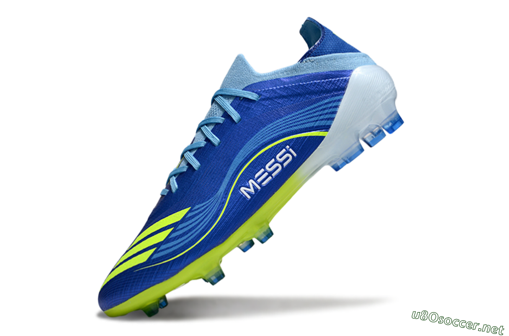 Men's Messi x Adidas F50 Elite FG Football Boots - Blue/Yellow/White 5