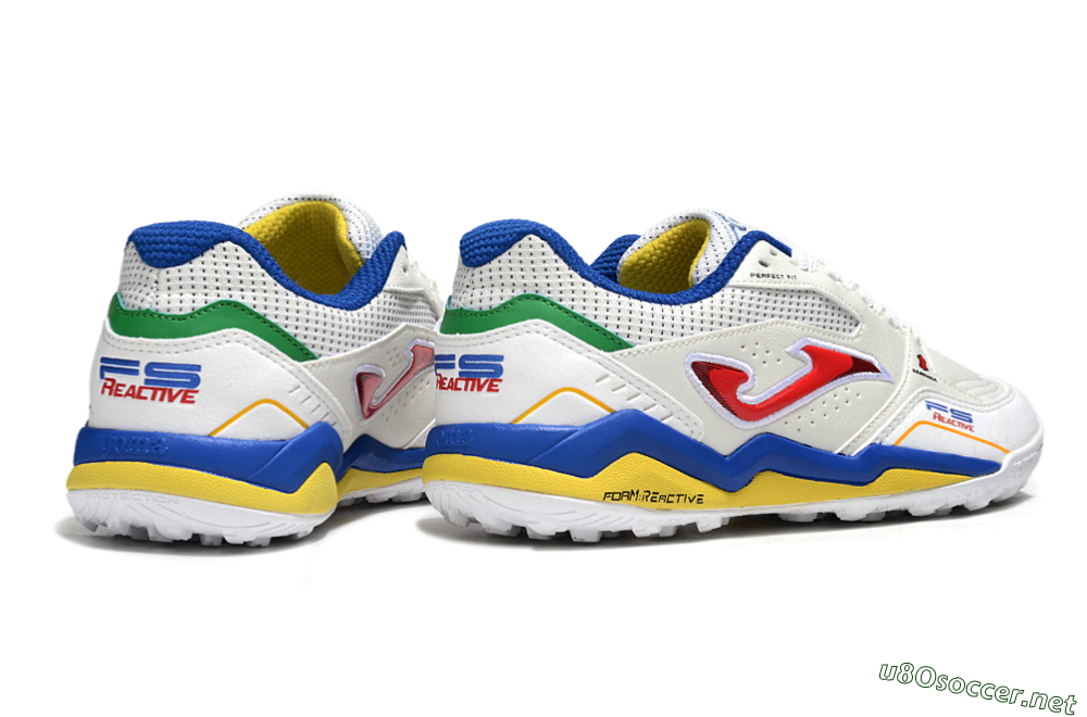 Men's Joma Top Flex TF Football Shoes - White/Red/Blue/Red 6