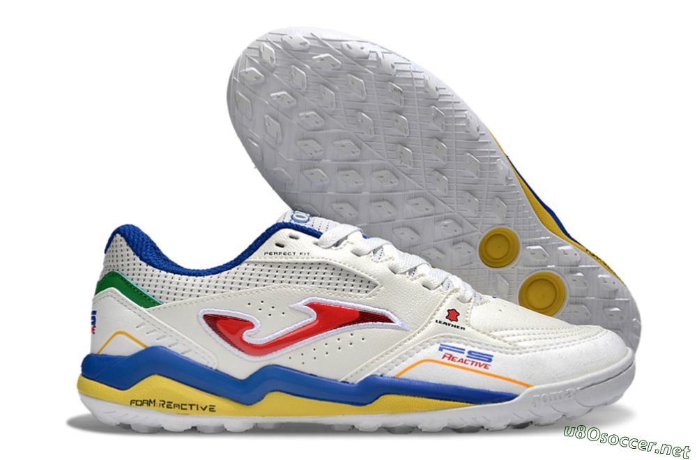 Men's Joma Top Flex TF Football Shoes - White/Red/Blue/Red 2