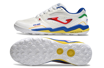 Men's Joma Top Flex TF Football Shoes - White/Red/Blue/Red