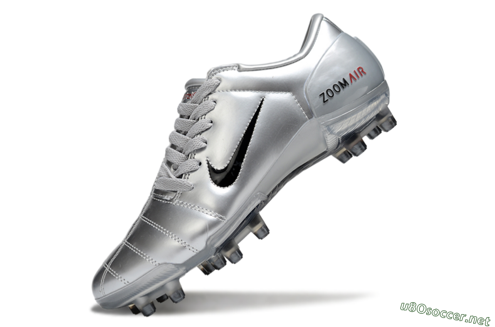 Unisex Nike Air Zoom Total 90 III FG Football Boots - Silver/Black/Red 5