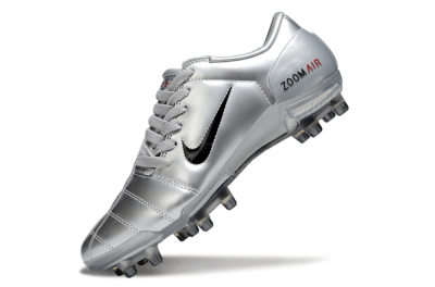 Unisex Nike Air Zoom Total 90 III FG Football Boots - Silver/Black/Red