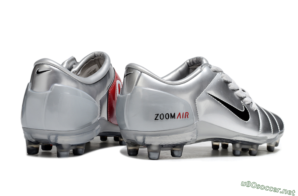Unisex Nike Air Zoom Total 90 III FG Football Boots - Silver/Black/Red 6