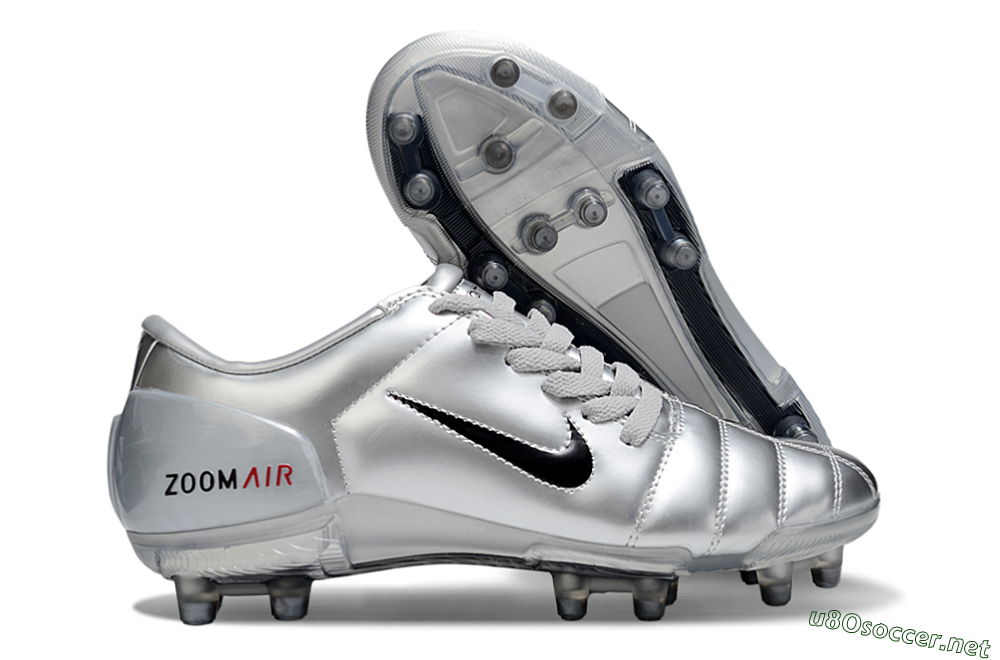 Unisex Nike Air Zoom Total 90 III FG Football Boots - Silver/Black/Red 2