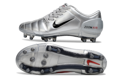Unisex Nike Air Zoom Total 90 III FG Football Boots - Silver/Black/Red