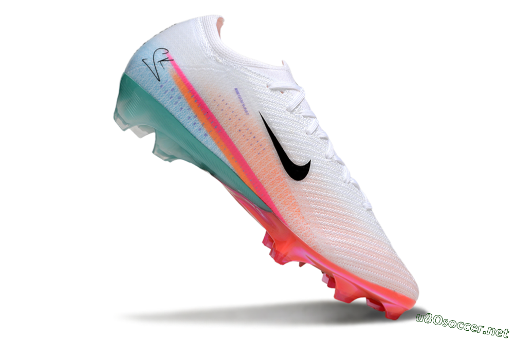 Unisex Nike Air Zoom Mercurial Vapor 16 Elite FG Football Boots - White/Black/Pink/Jade 4