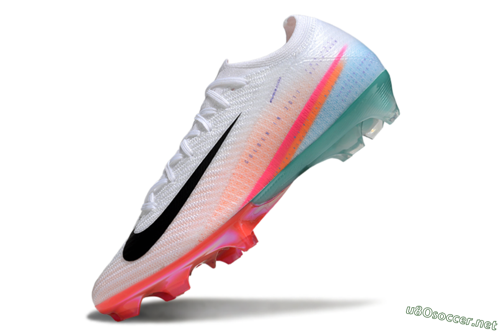 Unisex Nike Air Zoom Mercurial Vapor 16 Elite FG Football Boots - White/Black/Pink/Jade 5