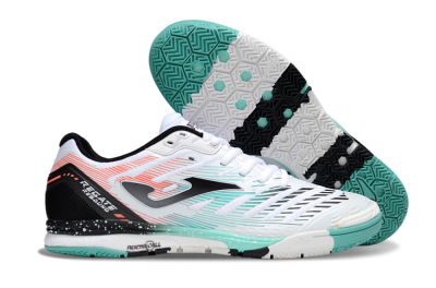 Men's Joma Top Flex IC Football Shoes - White/Jade/Red