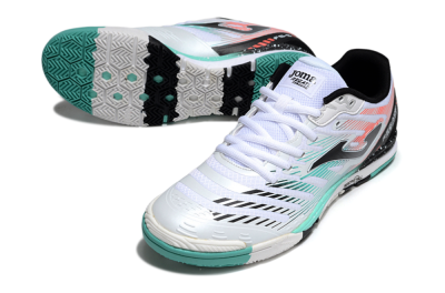 Men's Joma Top Flex IC Football Shoes - White/Jade/Red