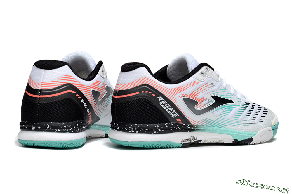 Men's Joma Top Flex IC Football Shoes - White/Jade/Red 6