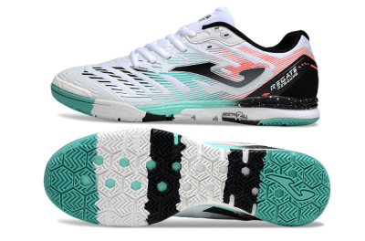 Men's Joma Top Flex IC Football Shoes - White/Jade/Red