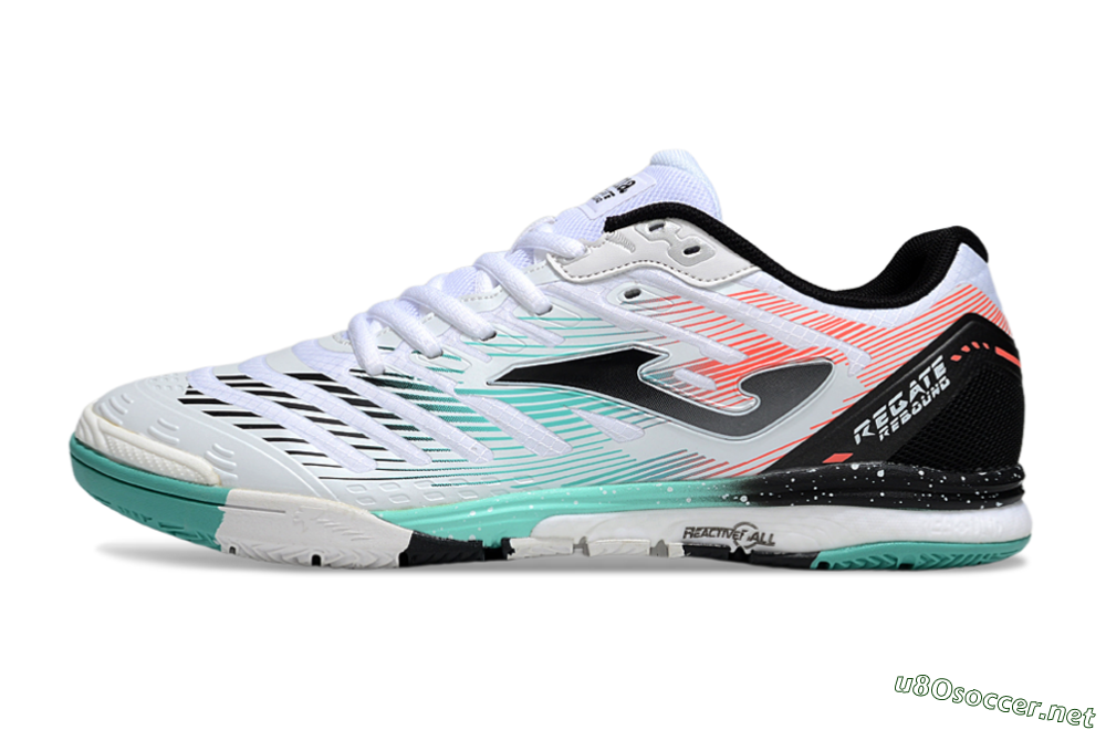 Men's Joma Top Flex IC Football Shoes - White/Jade/Red 0