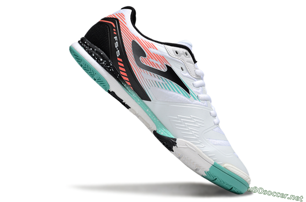 Men's Joma Top Flex IC Football Shoes - White/Jade/Red 4