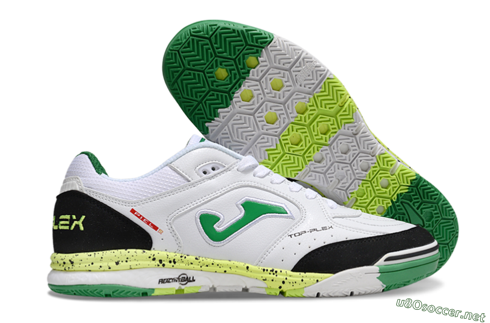 Men's Joma Top Flex IC Football Shoes - White/Yellow/Black 2