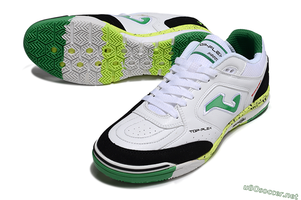 Men's Joma Top Flex IC Football Shoes - White/Yellow/Black 3