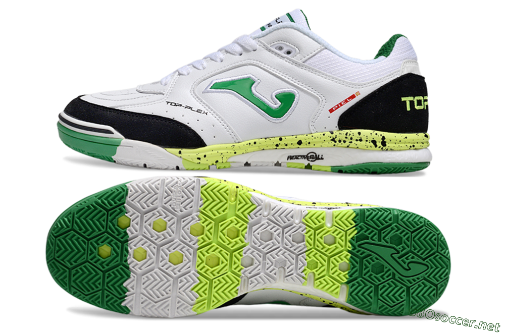 Men's Joma Top Flex IC Football Shoes - White/Yellow/Black 1