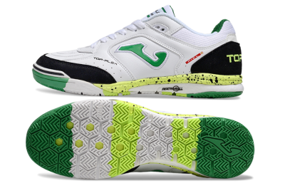 Men's Joma Top Flex IC Football Shoes - White/Yellow/Black