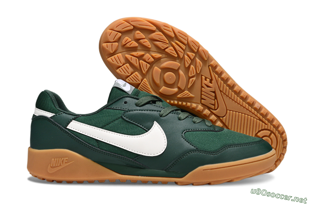 Unisex Nike Terra Manta TF Football Shoes - Green/White/Brown 2