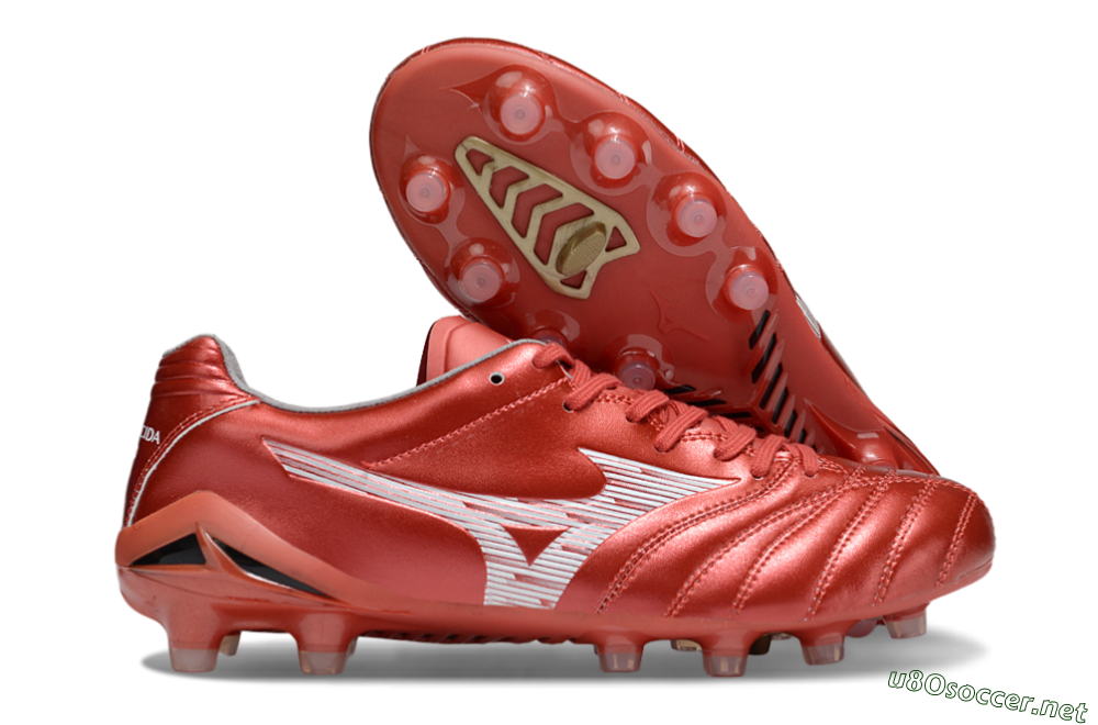 Men's Mizuno Morelia Neo 4 FG Football Boots - Red/White 2