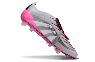 Men's Adidas Predator 25 Elite Foldover Tongue FG Football Boots - Grey/White/Pink