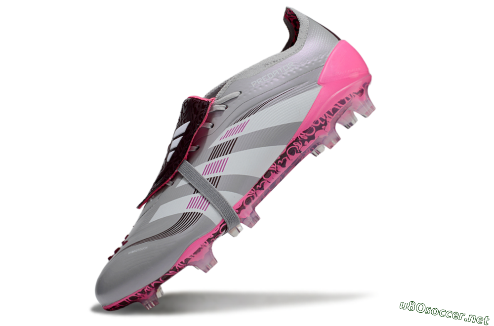 Men's Adidas Predator 25 Elite Foldover Tongue FG Football Boots - Grey/White/Pink 5